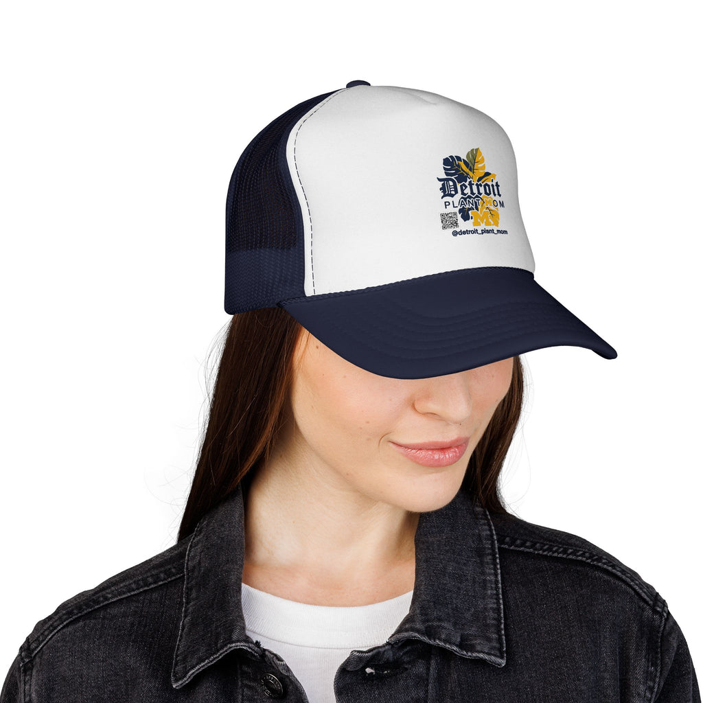 Detroit Plant Mom Trucker Cap — Retro Floral Mesh Snapback