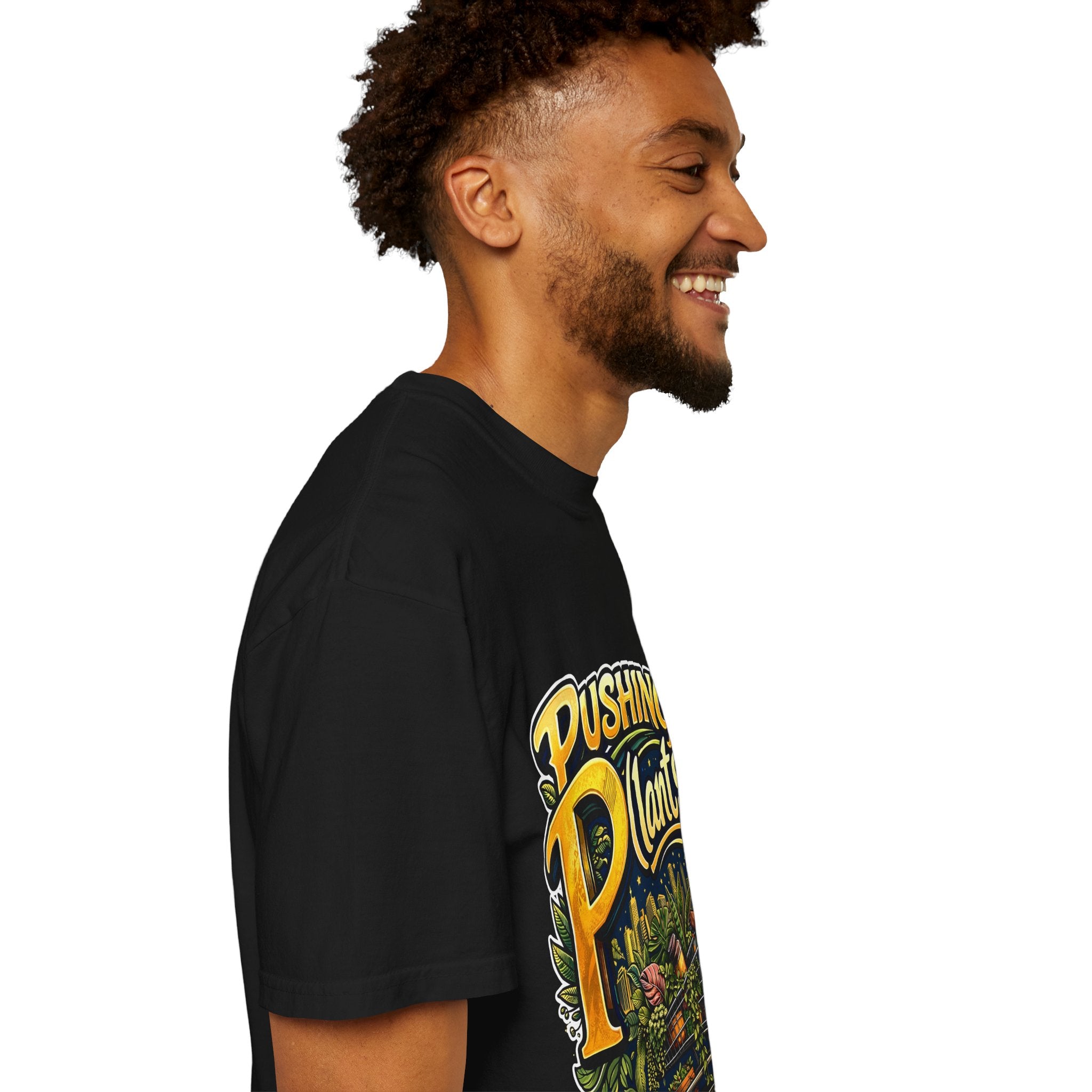 Pushing P(lants) T-Shirt - Melanated Man Graphic Tee plant lover graphic tee by Detroit Plant Mom - product view 59