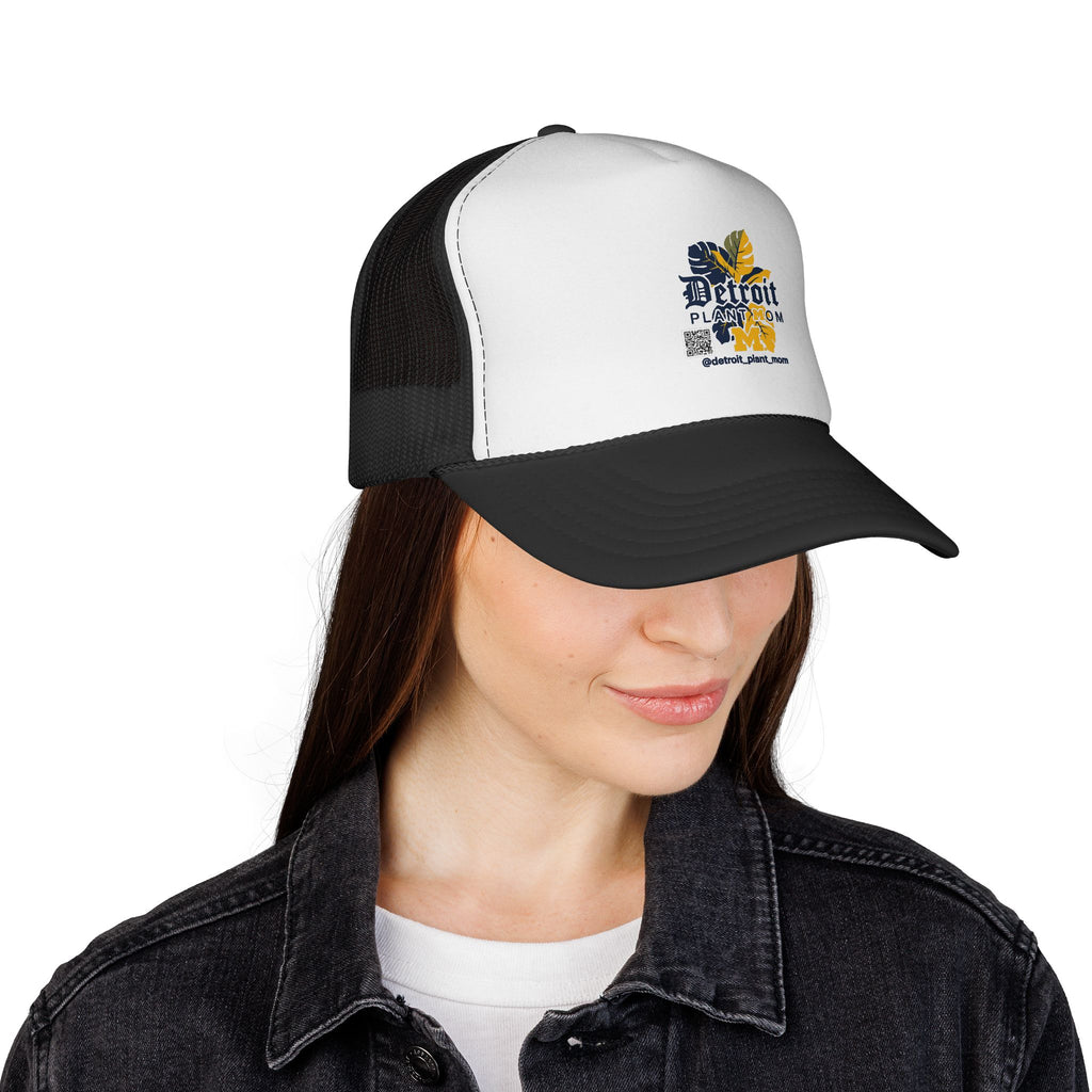 Detroit Plant Mom Trucker Cap — Retro Floral Mesh Snapback