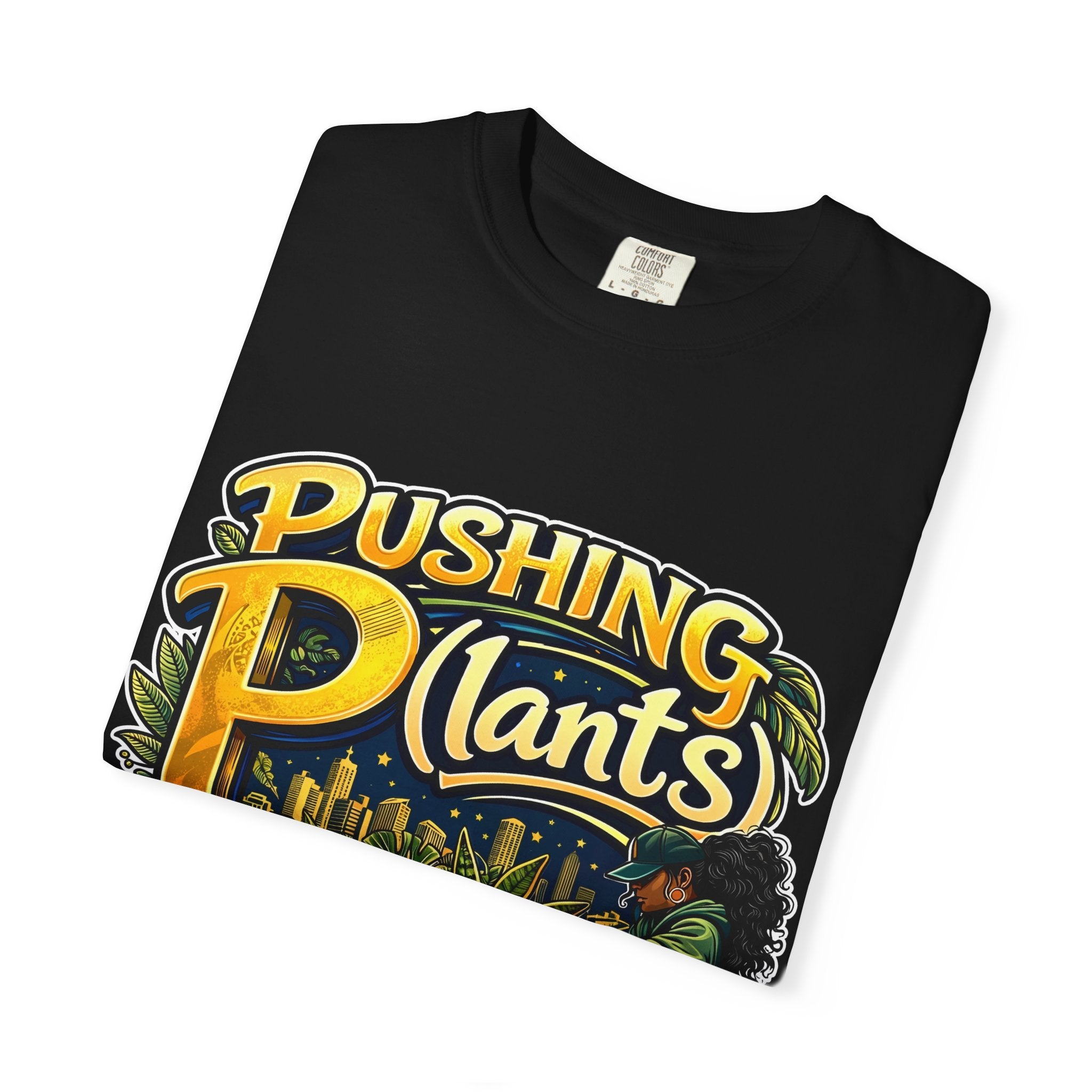 Pushing P(lants) T-Shirt - Melanated Woman Graphic Tee plant lover graphic tee by Detroit Plant Mom - product view 13