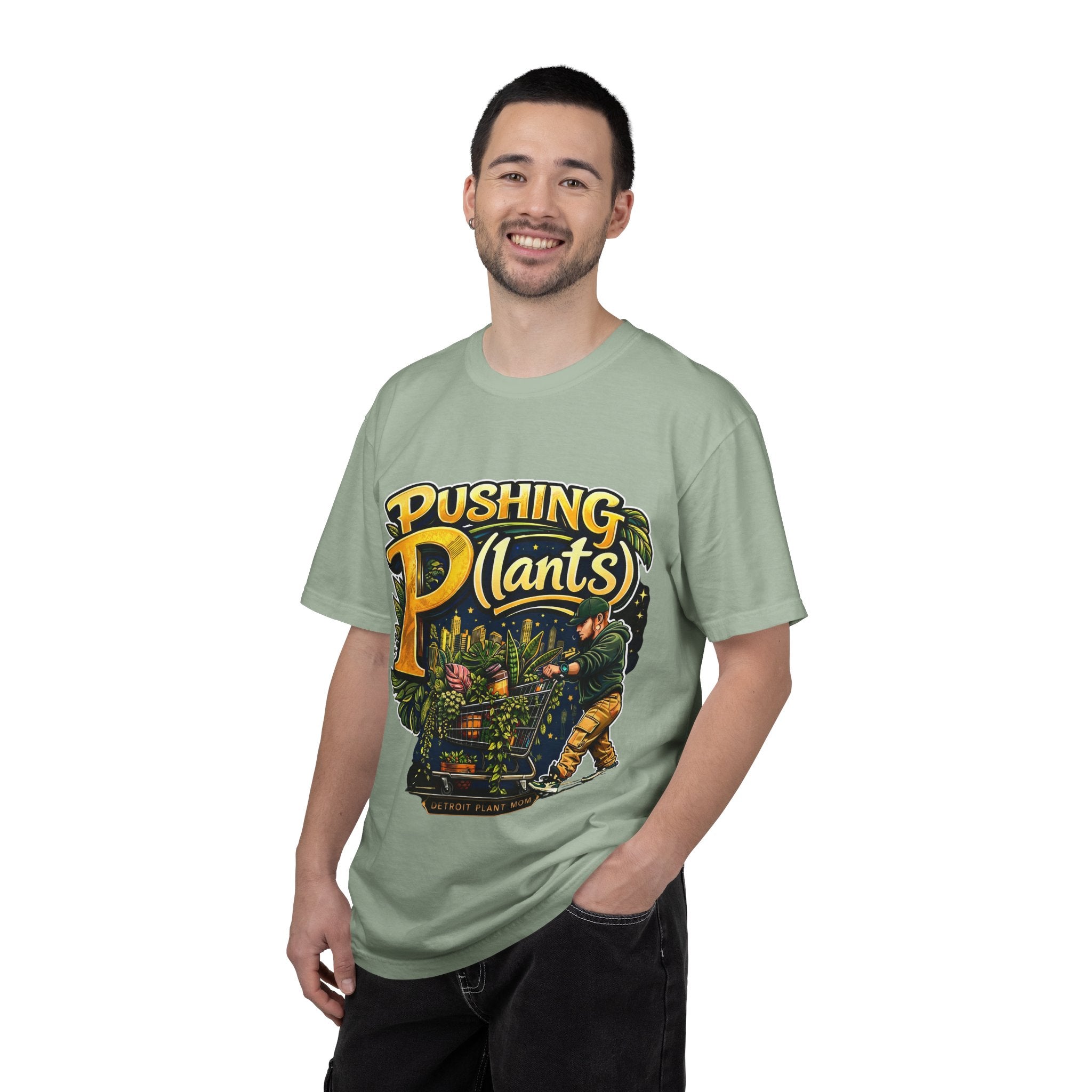 Pushing P(lants) T-Shirt - Man Graphic Tee plant lover graphic tee by Detroit Plant Mom - product view 19