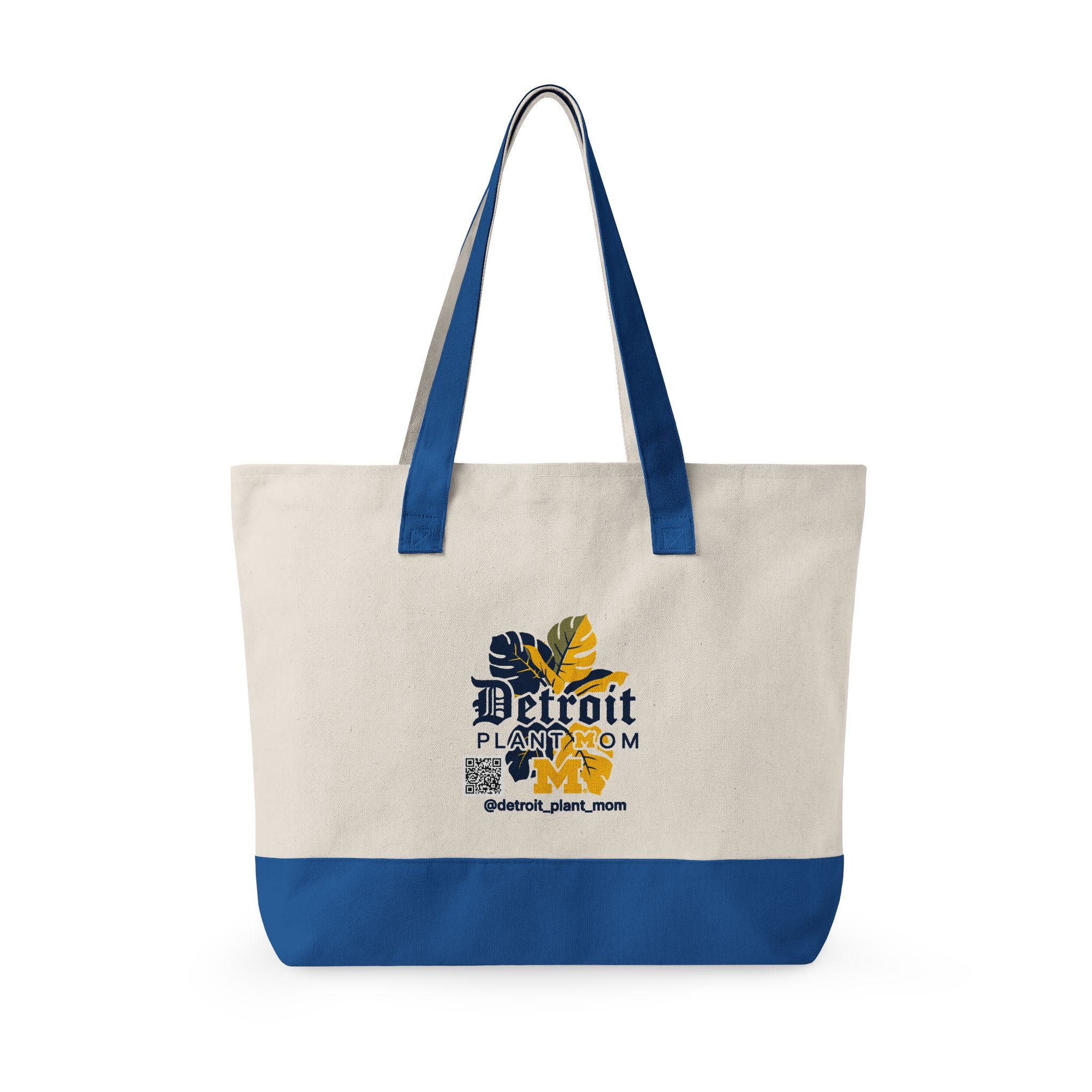 Detroit Plant Mom Bloom Canvas Tote - Zippered Eco-Friendly Market Bag plant lover tote bag by Detroit Plant Mom
