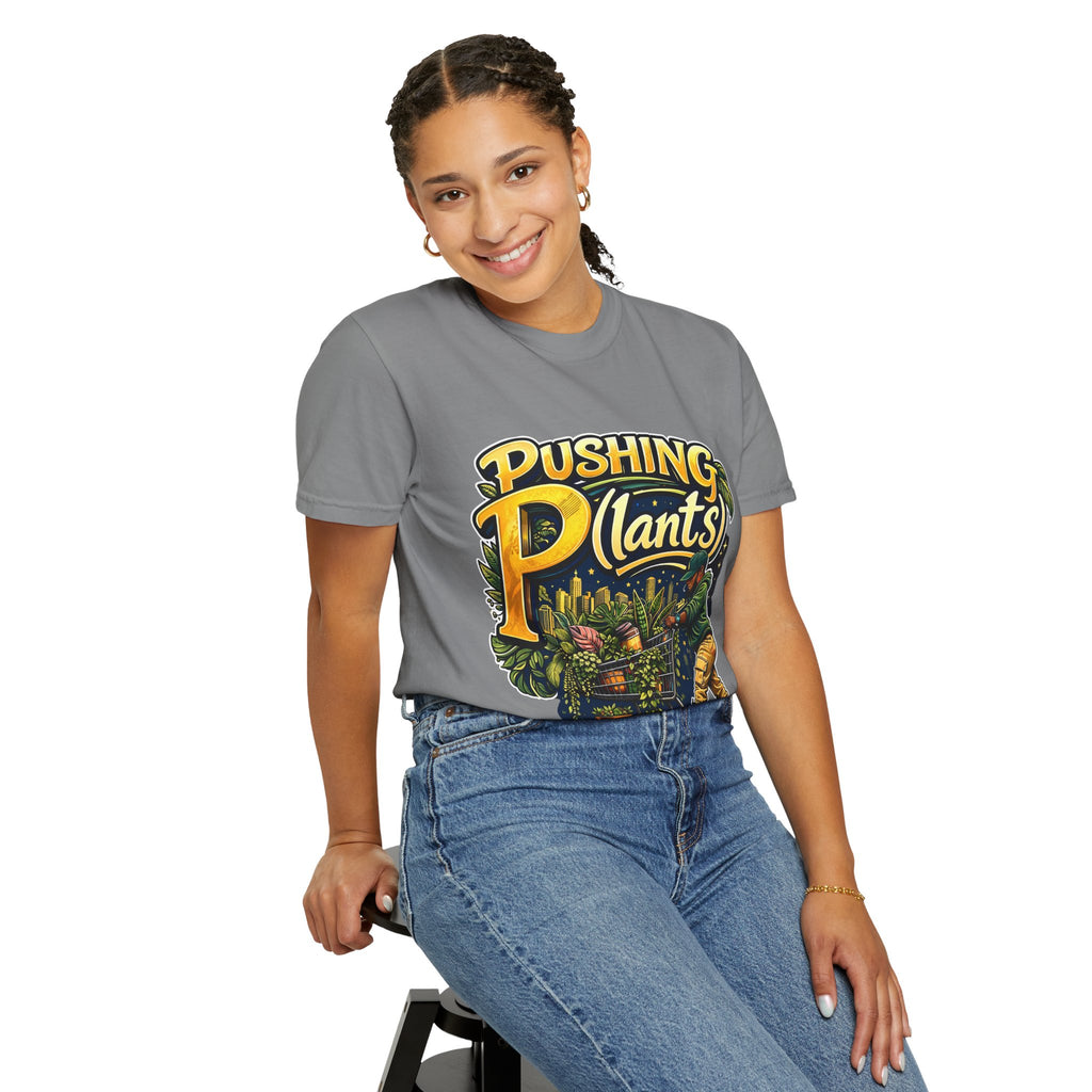 Pushing P(lants) T-Shirt - Melanated Man Graphic Tee plant lover graphic tee by Detroit Plant Mom - product view 32