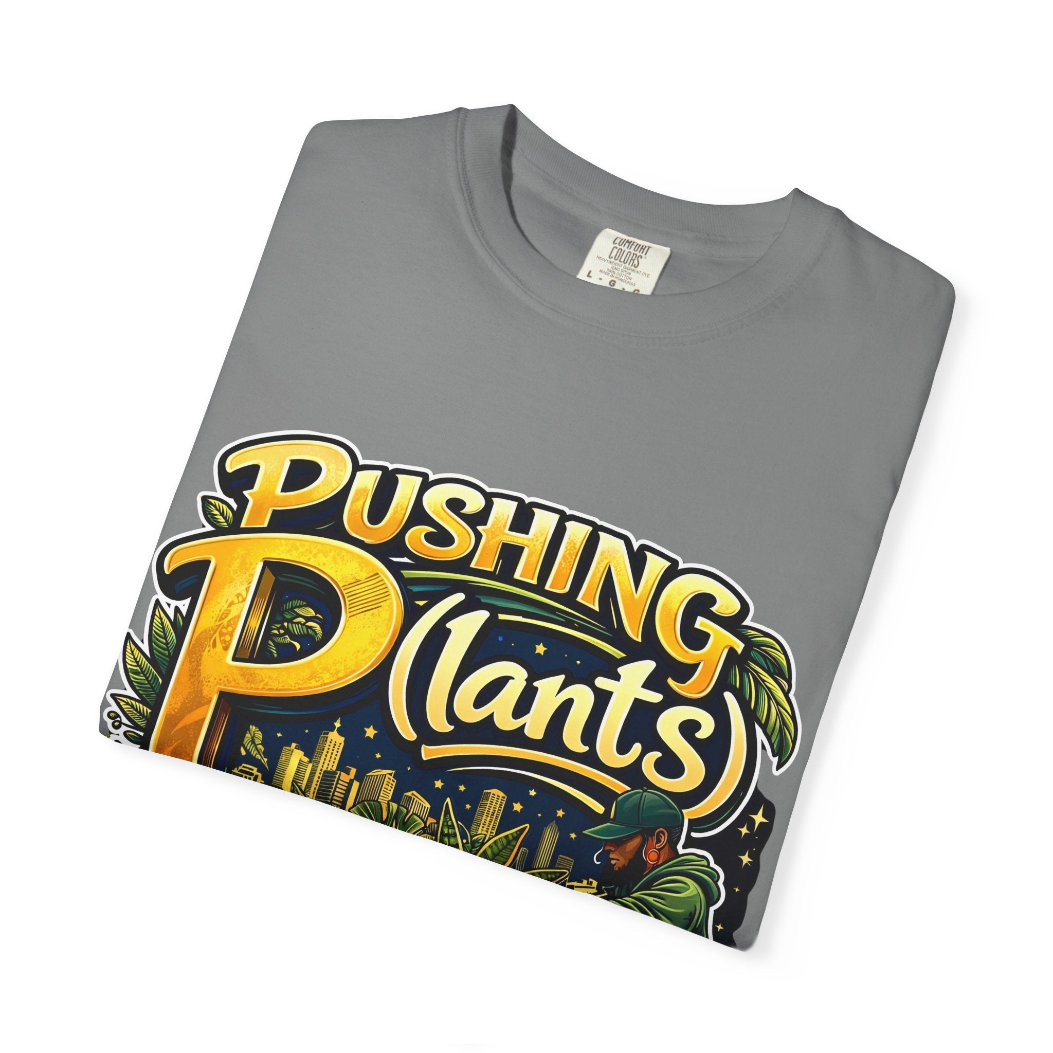 Pushing P(lants) T-Shirt - Melanated Man Graphic Tee plant lover graphic tee by Detroit Plant Mom - product view 29