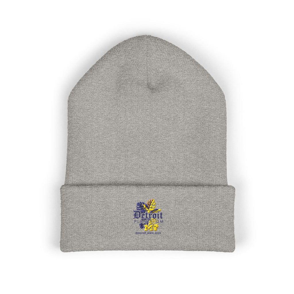 Detroit Plant Mom Classic Cuffed Beanie - Embroidered Detroit Plant Mom Floral Logo embroidered beanie by Detroit Plant Mom