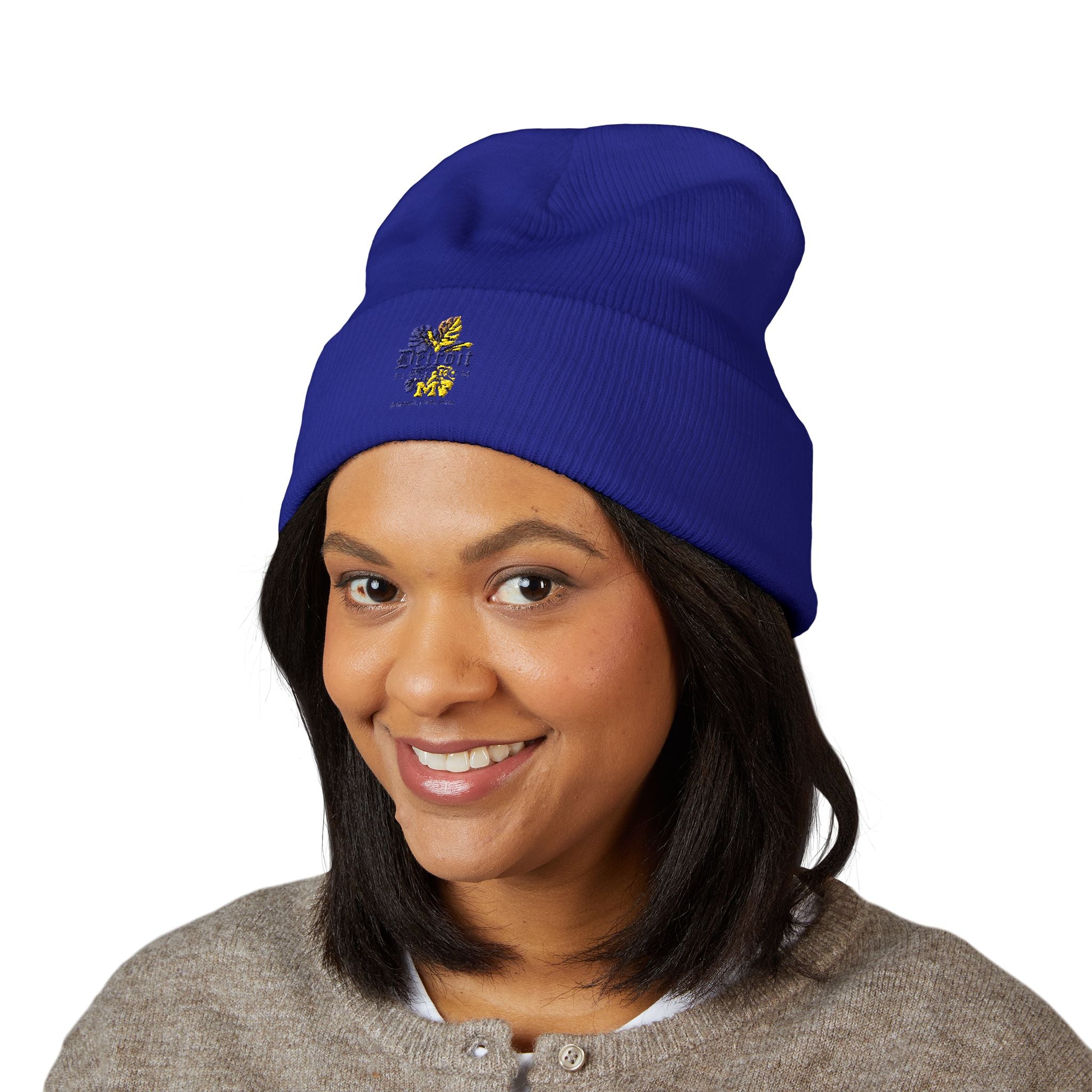 Detroit Plant Mom Classic Cuffed Beanie — Embroidered Detroit Plant Mom Floral Logo