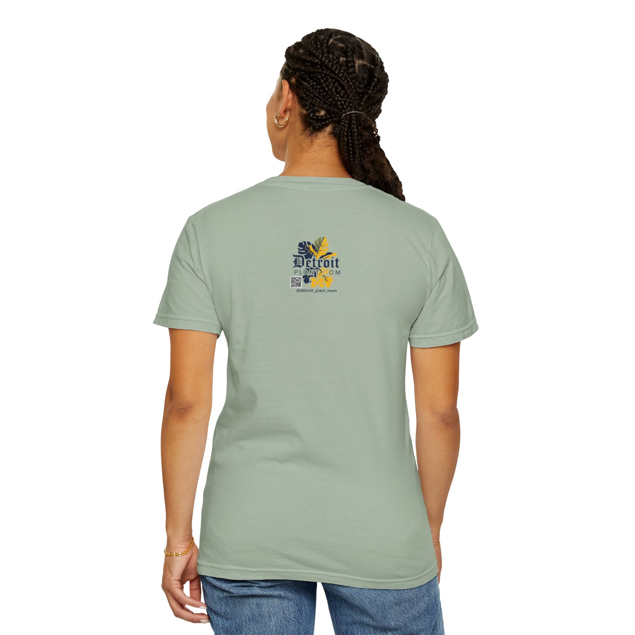 Pushing P(lants) T-Shirt - Melanated Woman Graphic Tee plant lover graphic tee by Detroit Plant Mom - product view 38