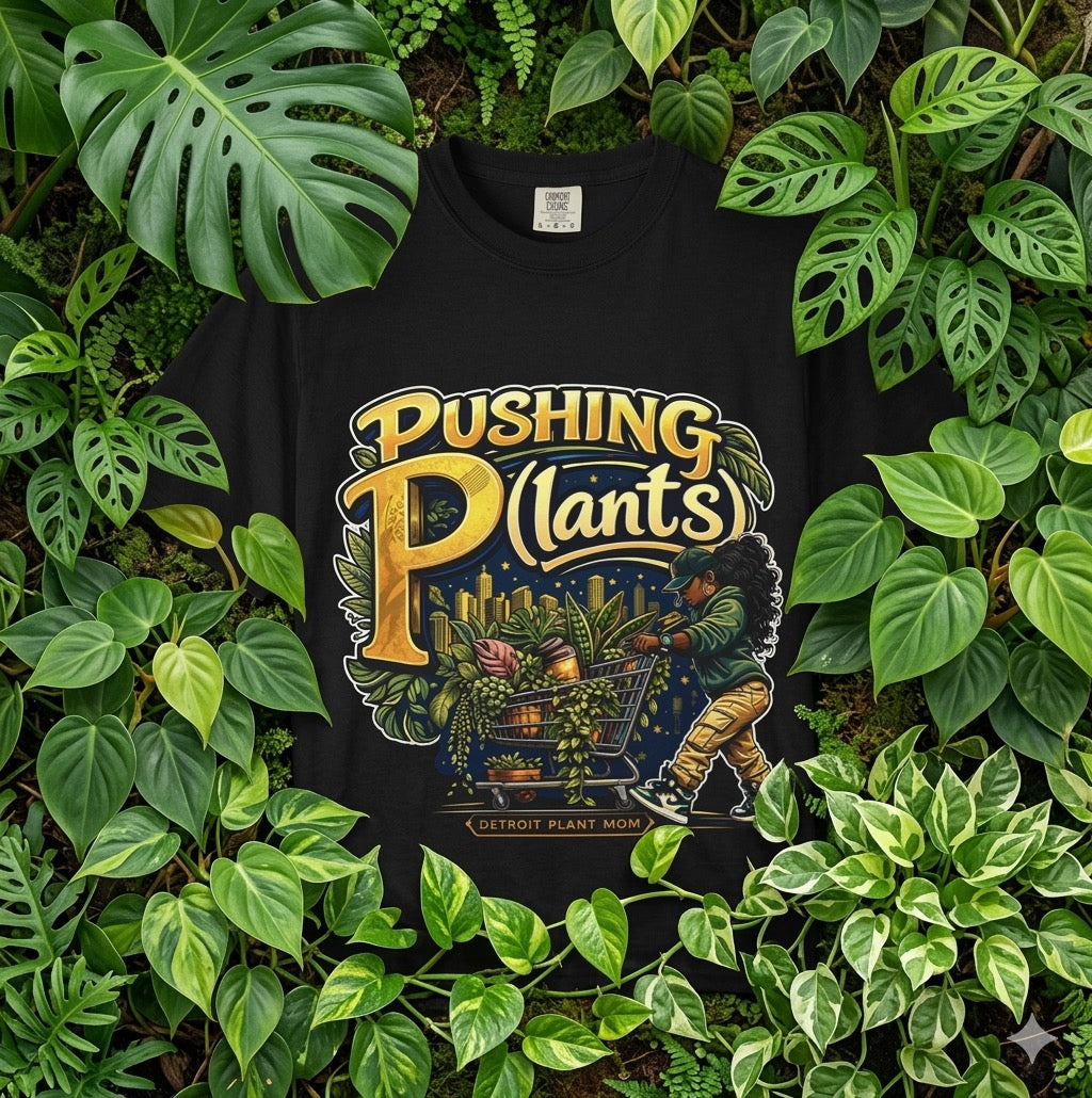 DPM: Pushing P(lants) T-Shirt - Melanated Woman Graphic Tee