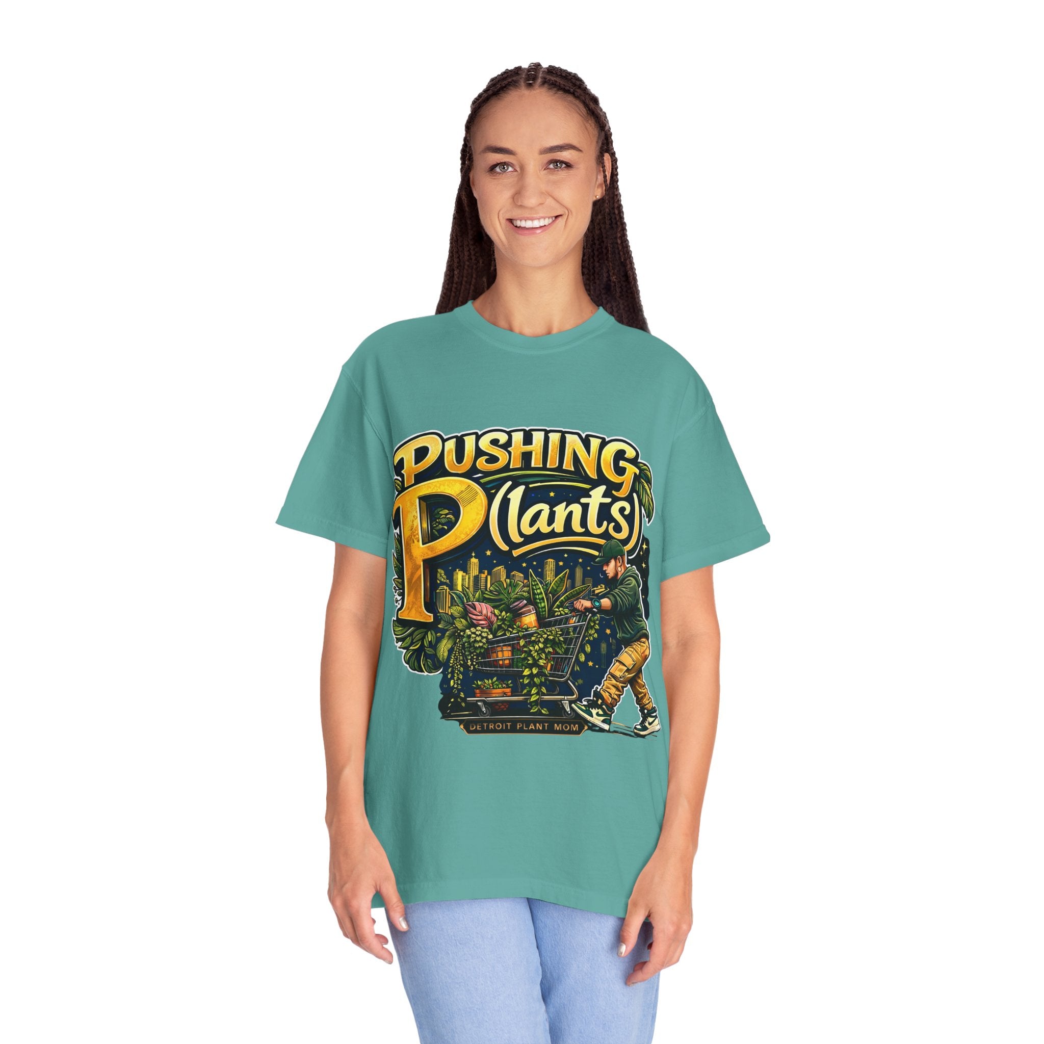 Pushing P(lants) T-Shirt - Man Graphic Tee plant lover graphic tee by Detroit Plant Mom - product view 32