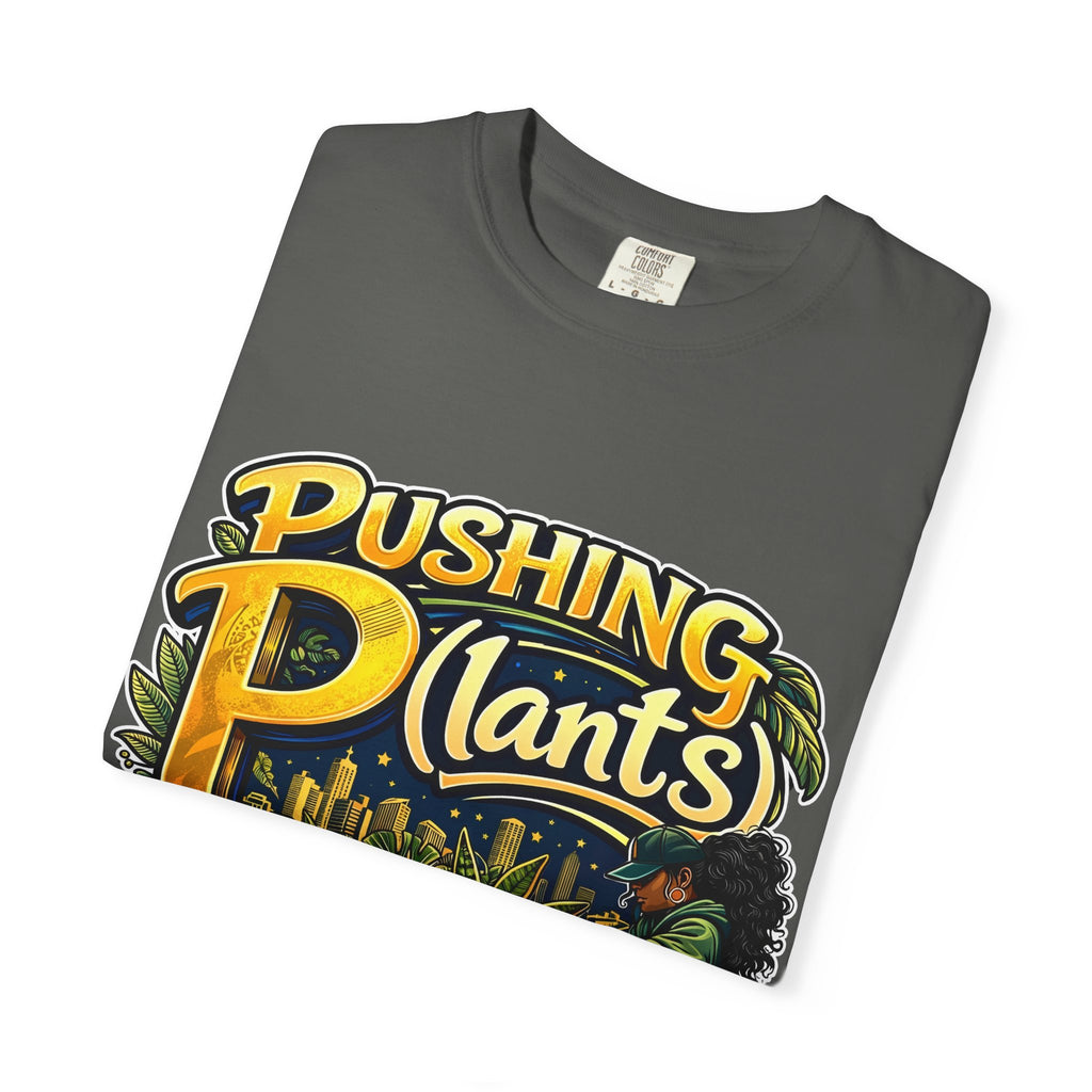 Pushing P(lants) T-Shirt - Melanated Woman Graphic Tee plant lover graphic tee by Detroit Plant Mom - product view 20