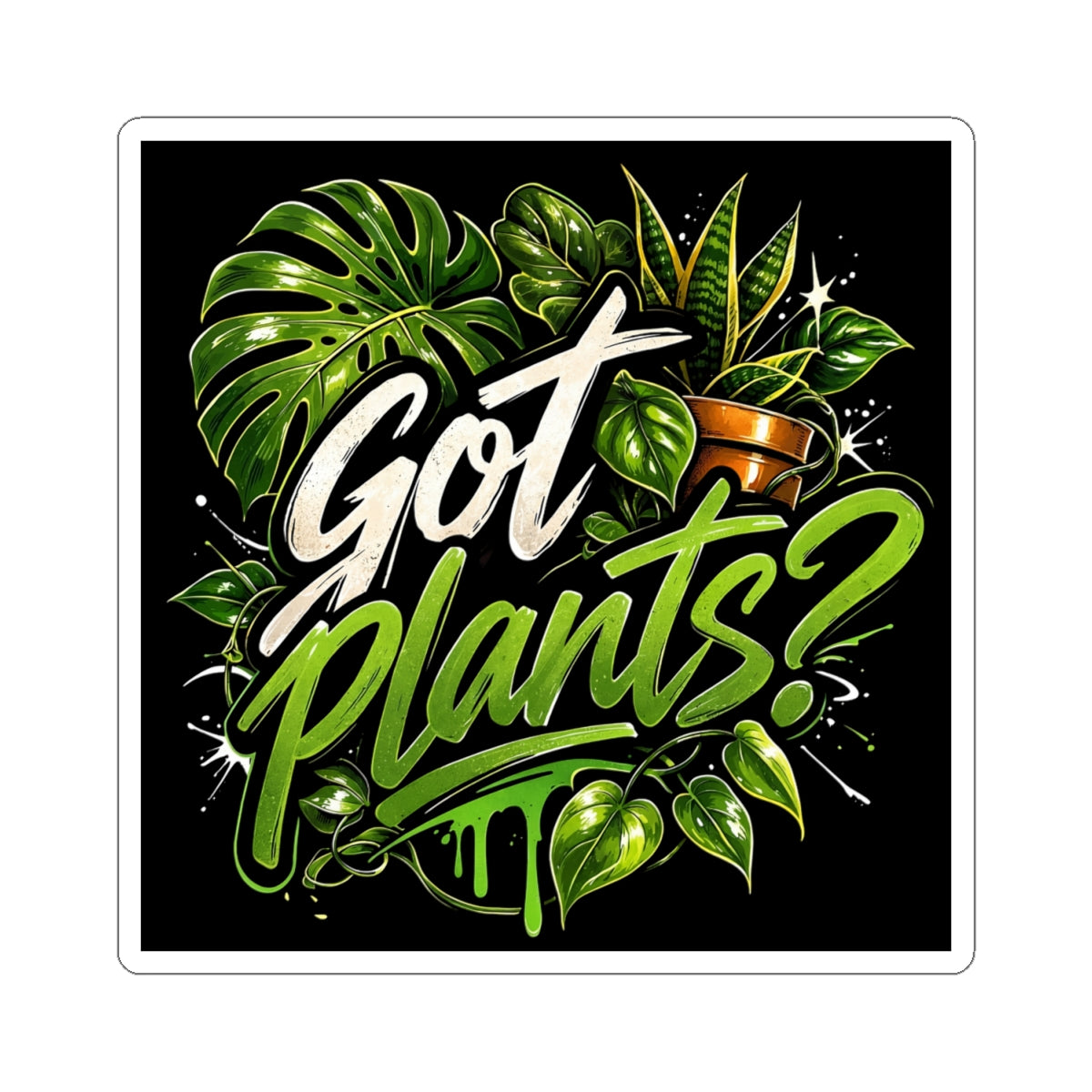 Got Plants? - Kiss-Cut Vinyl Sticker vinyl sticker by Detroit Plant Mom - product view 2
