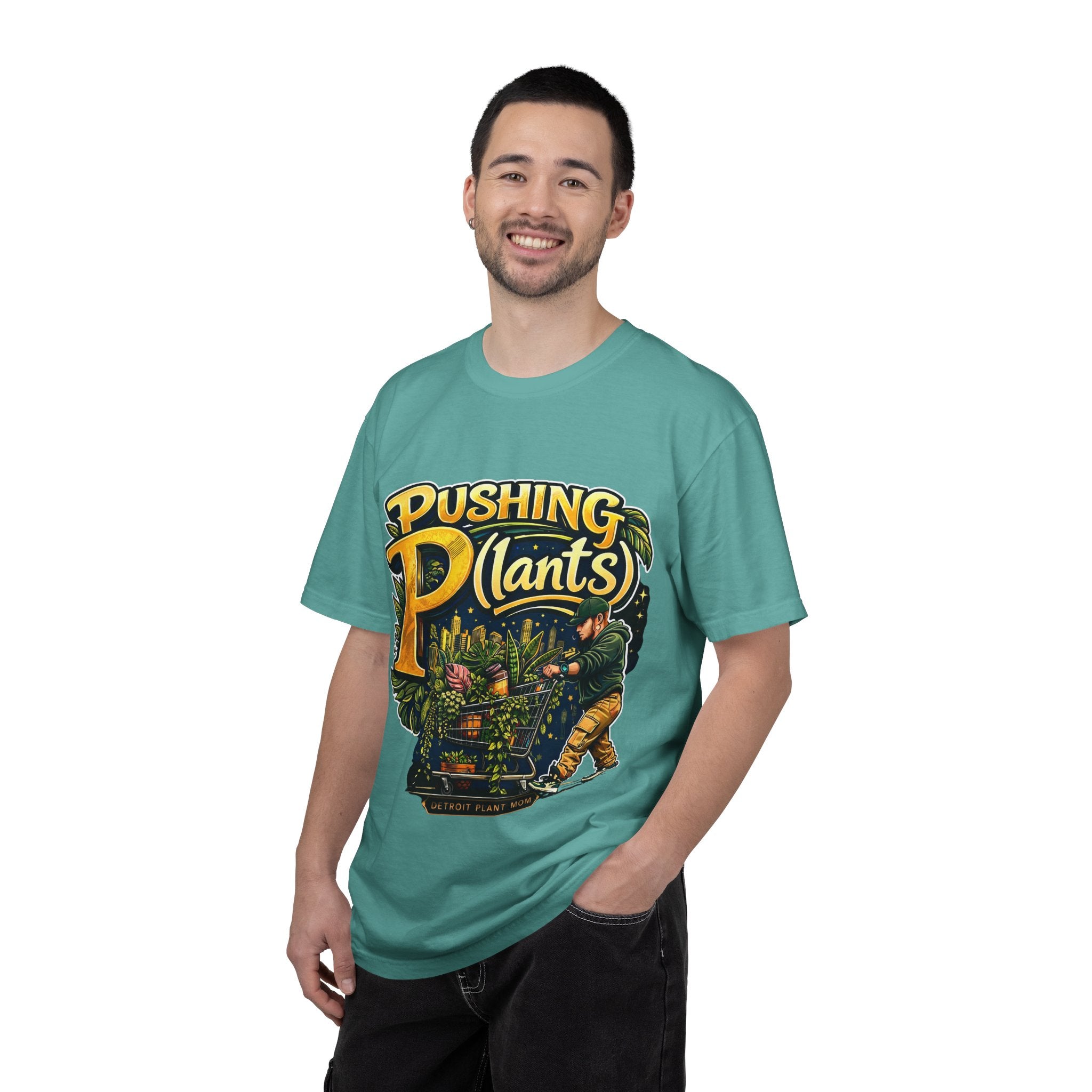 Pushing P(lants) T-Shirt - Man Graphic Tee plant lover graphic tee by Detroit Plant Mom - product view 29