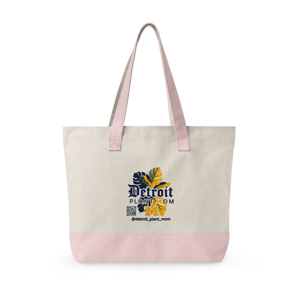 Detroit Plant Mom Bloom Canvas Tote - Zippered Eco-Friendly Market Bag plant lover tote bag by Detroit Plant Mom