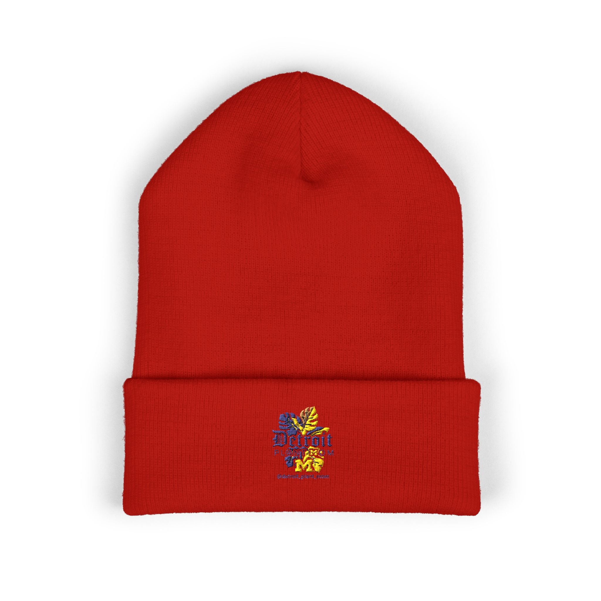 Detroit Plant Mom Classic Cuffed Beanie — Embroidered Detroit Plant Mom Floral Logo