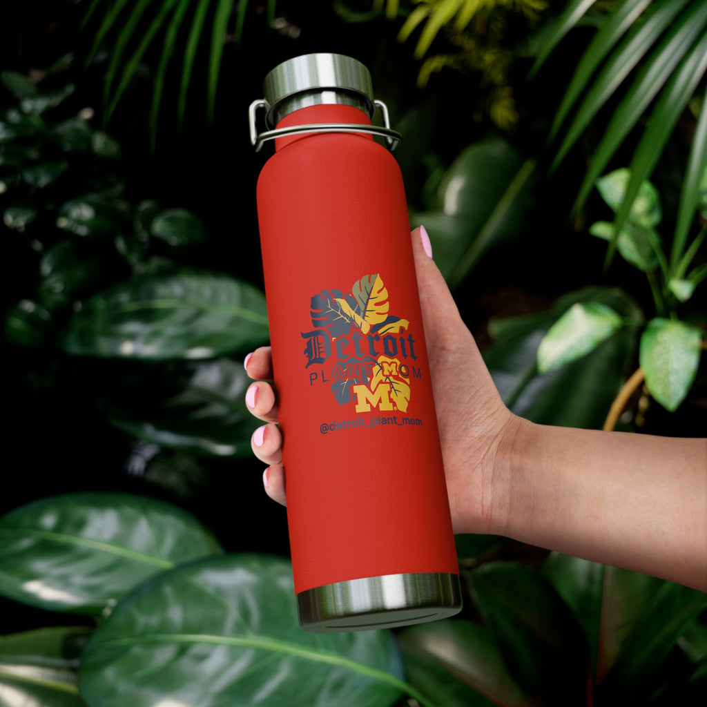 Copper Vacuum Insulated Water Bottle, 22oz plant lover water bottle by Detroit Plant Mom