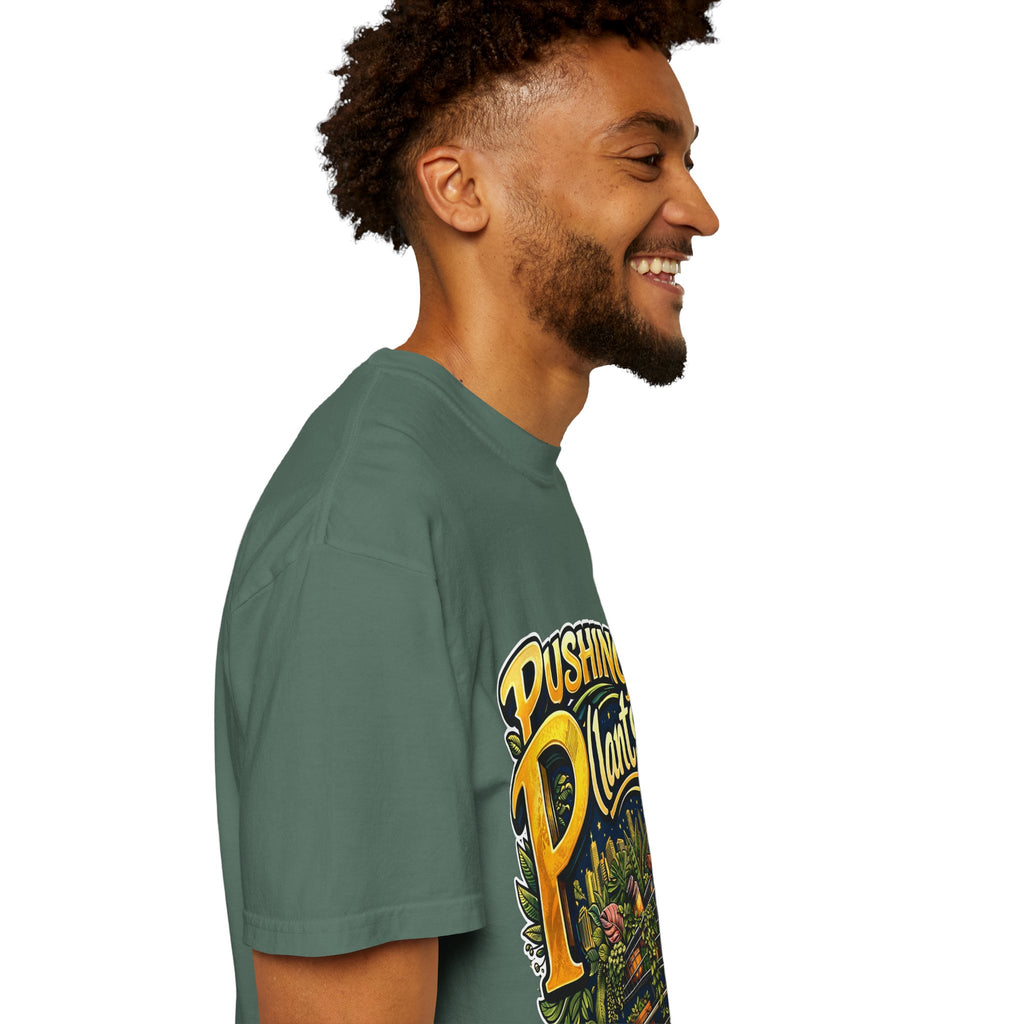 Pushing P(lants) T-Shirt - Melanated Man Graphic Tee plant lover graphic tee by Detroit Plant Mom - product view 44