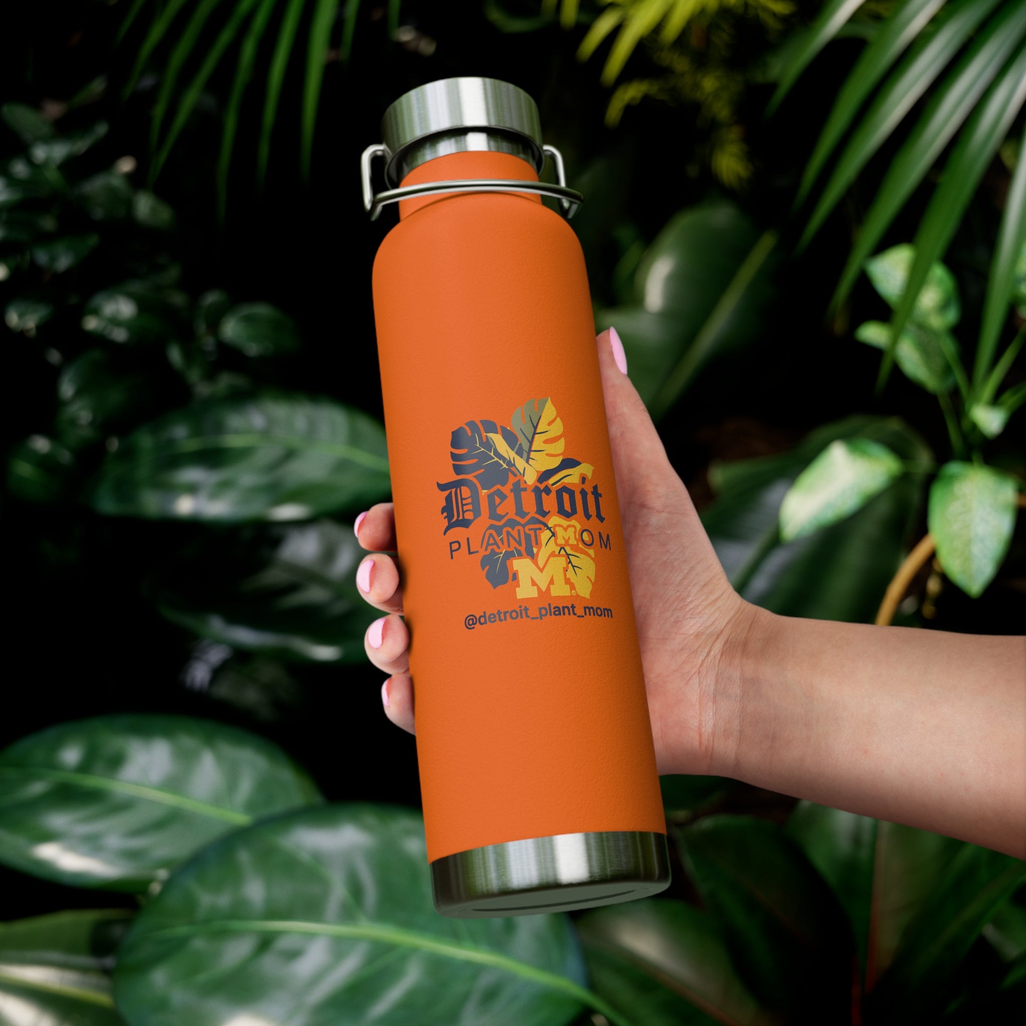 Copper Vacuum Insulated Water Bottle, 22oz plant lover water bottle by Detroit Plant Mom - product view 13