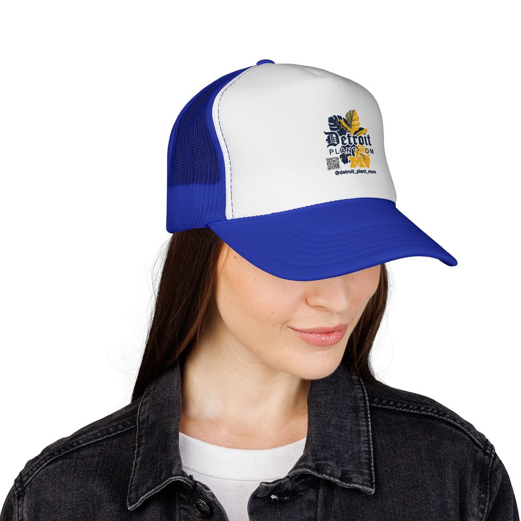 Detroit Plant Mom Trucker Cap — Retro Floral Mesh Snapback