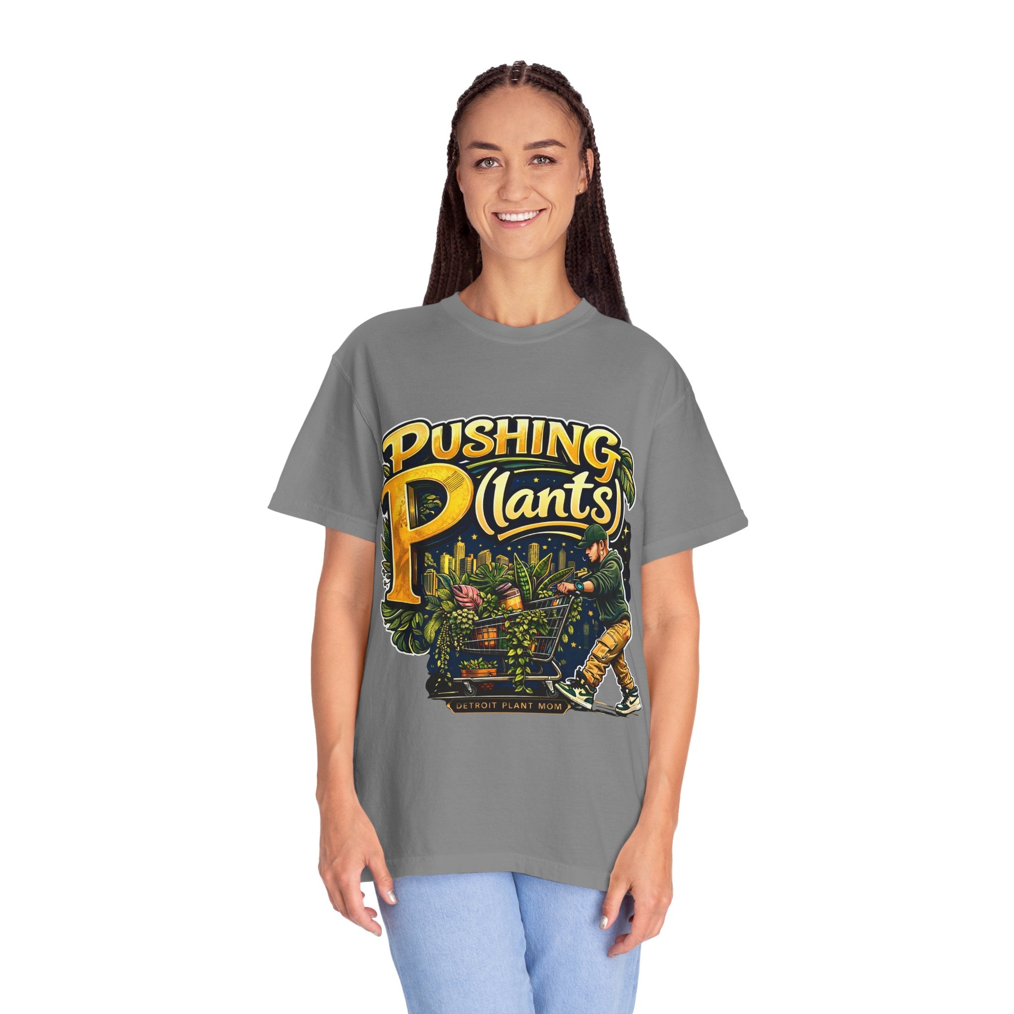 Pushing P(lants) T-Shirt - Man Graphic Tee plant lover graphic tee by Detroit Plant Mom - product view 12
