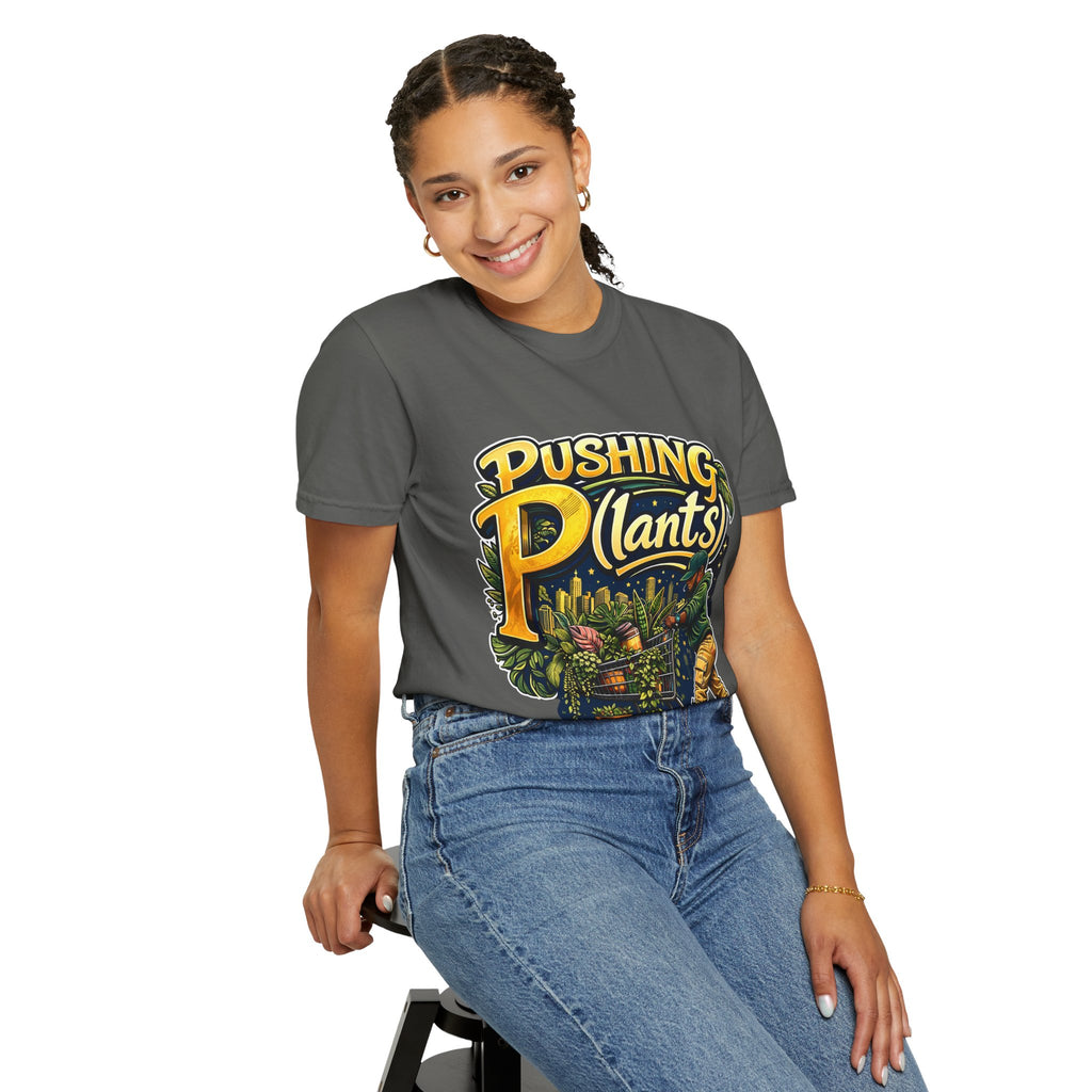 Pushing P(lants) T-Shirt - Melanated Man Graphic Tee plant lover graphic tee by Detroit Plant Mom - product view 24