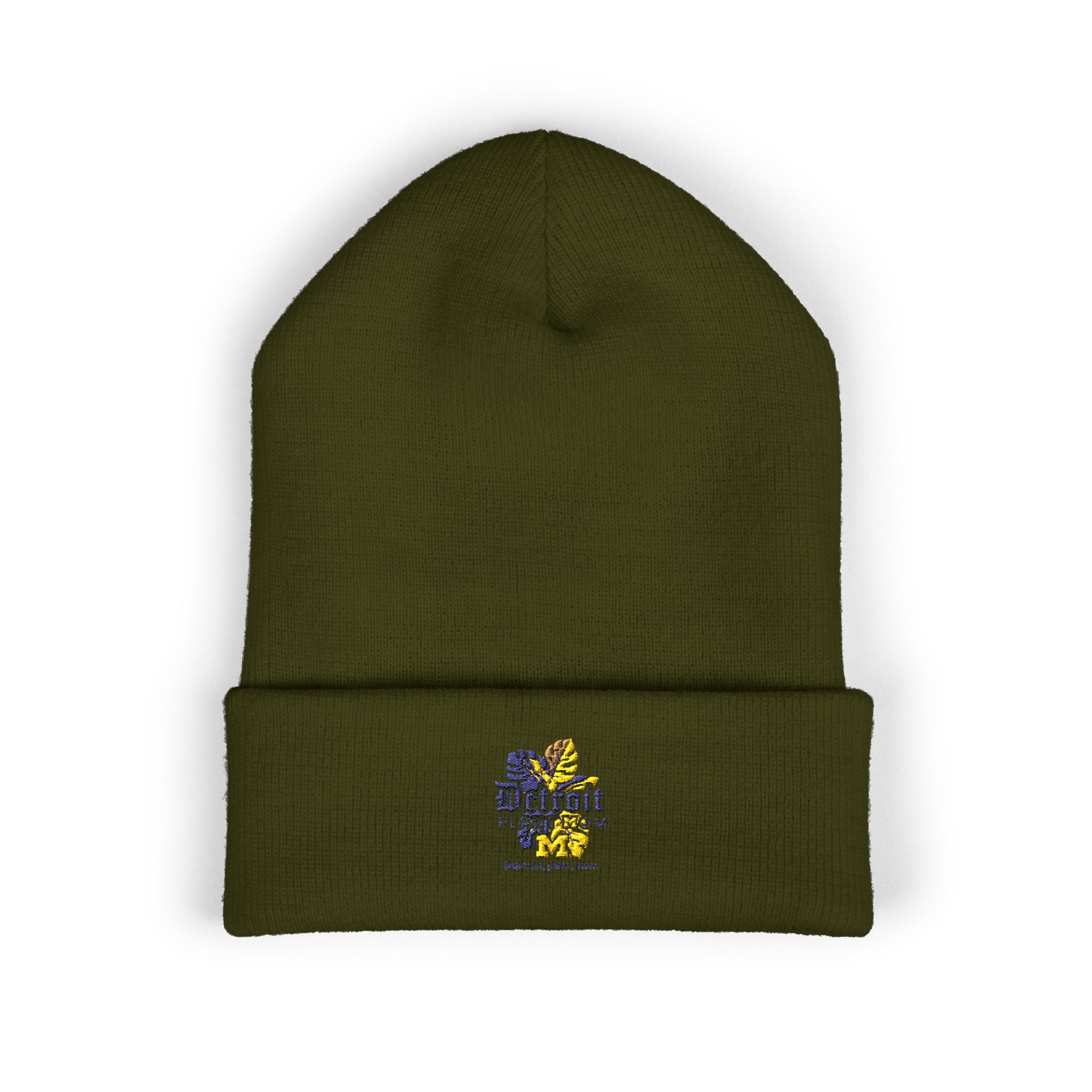 Detroit Plant Mom Classic Cuffed Beanie - Embroidered Detroit Plant Mom Floral Logo embroidered beanie by Detroit Plant Mom