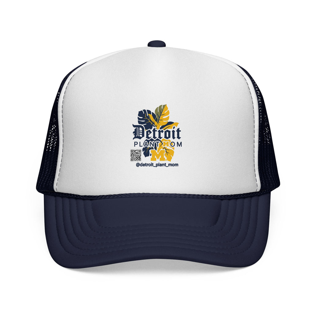 Detroit Plant Mom Trucker Cap — Retro Floral Mesh Snapback