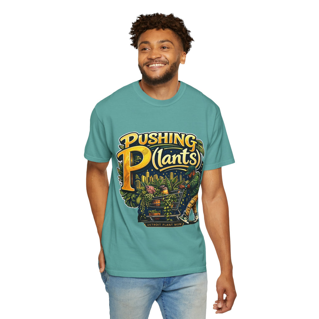 Pushing P(lants) T-Shirt - Melanated Man Graphic Tee plant lover graphic tee by Detroit Plant Mom - product view 51