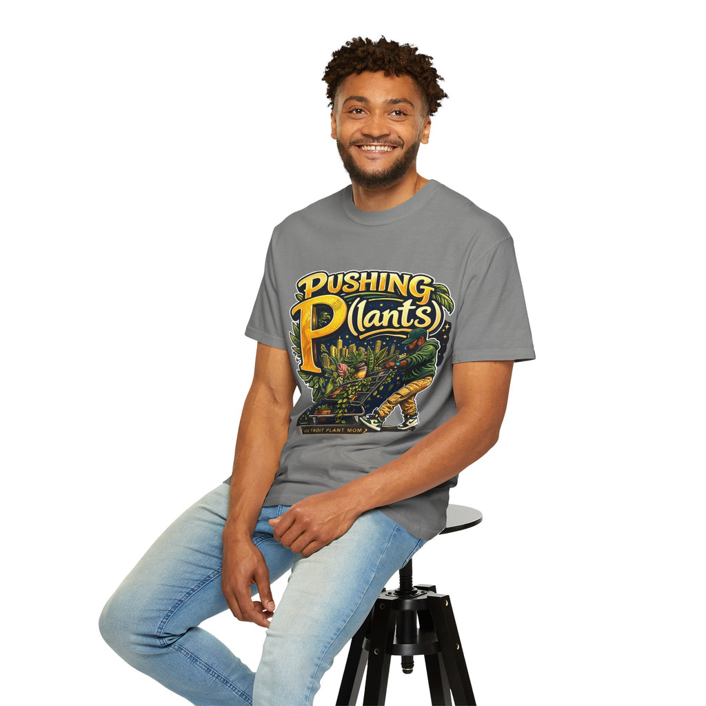 Pushing P(lants) T-Shirt - Melanated Man Graphic Tee plant lover graphic tee by Detroit Plant Mom - product view 25