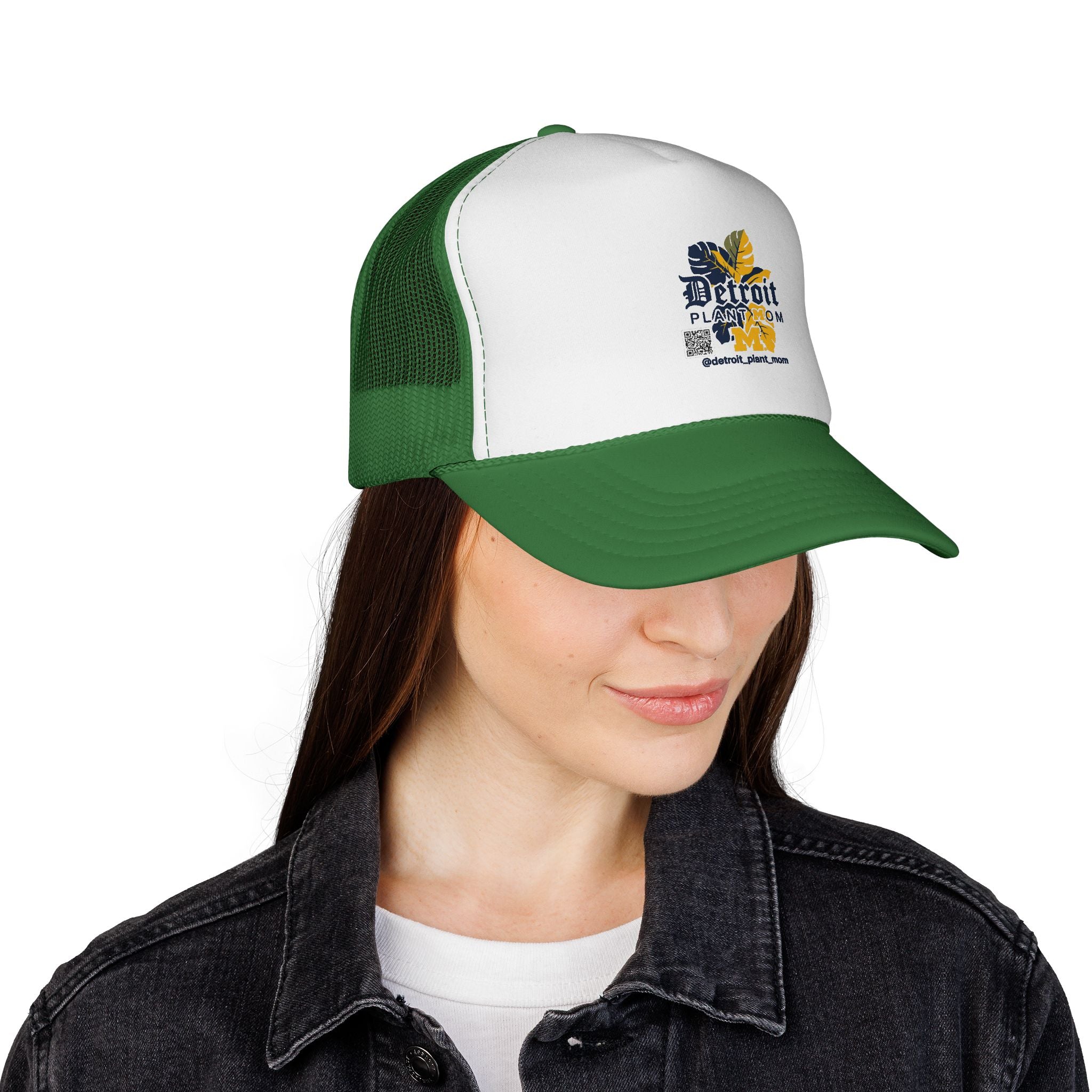 Detroit Plant Mom Trucker Cap — Retro Floral Mesh Snapback