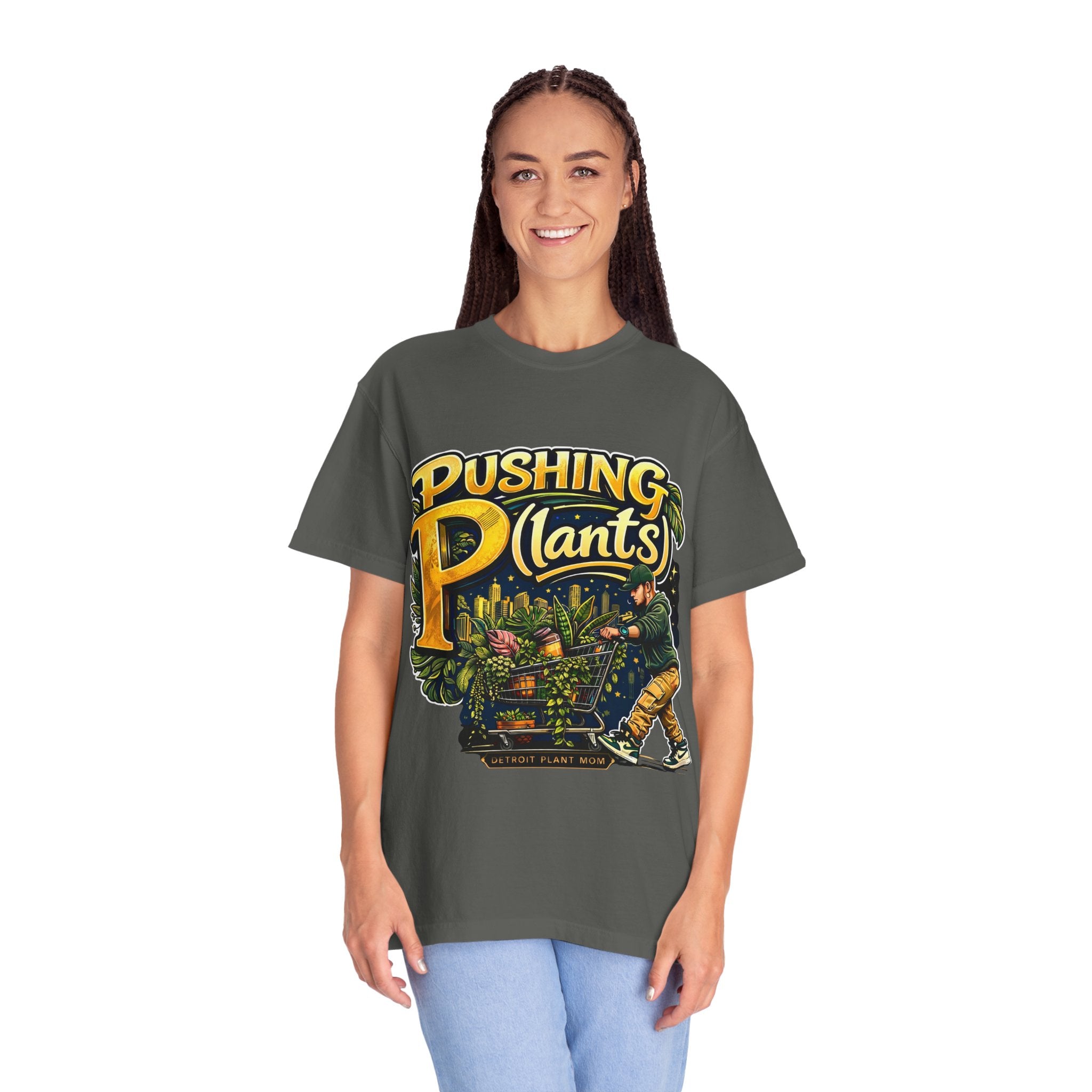 Pushing P(lants) T-Shirt - Man Graphic Tee plant lover graphic tee by Detroit Plant Mom - product view 17