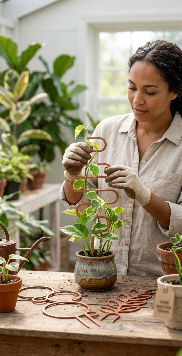 3D Printed Plant Trellis 3 Pack - Brown