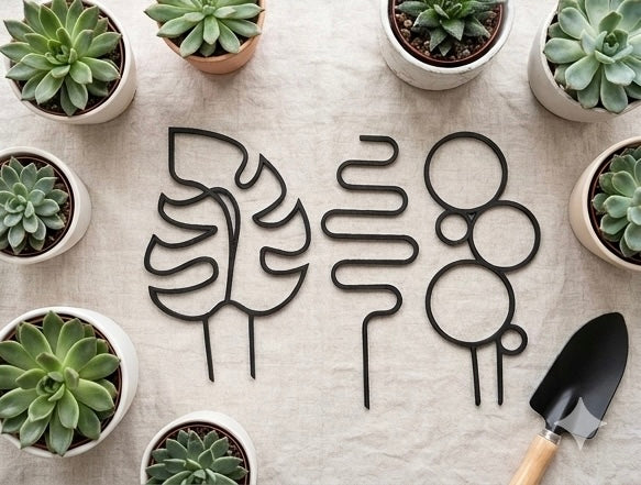 3D Printed Plant Trellis 3 Pack - Black