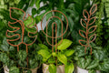 Copper 3D printed plant trellis 3 pack styled with potted houseplants