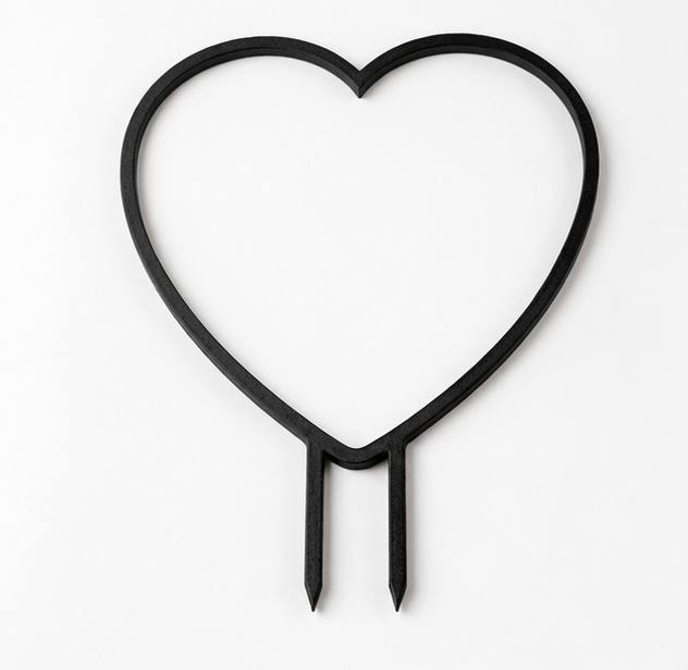 Detroit Plant Mom 3D Printed Heart Trellis 2 Pack — black heart-shaped trellis on a clean white background