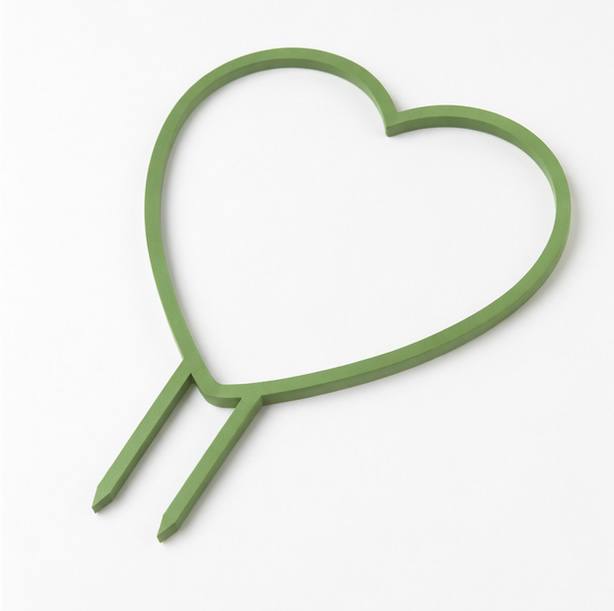 Detroit Plant Mom 3D Printed Heart Trellis 2 Pack — green heart-shaped trellis on a clean white background